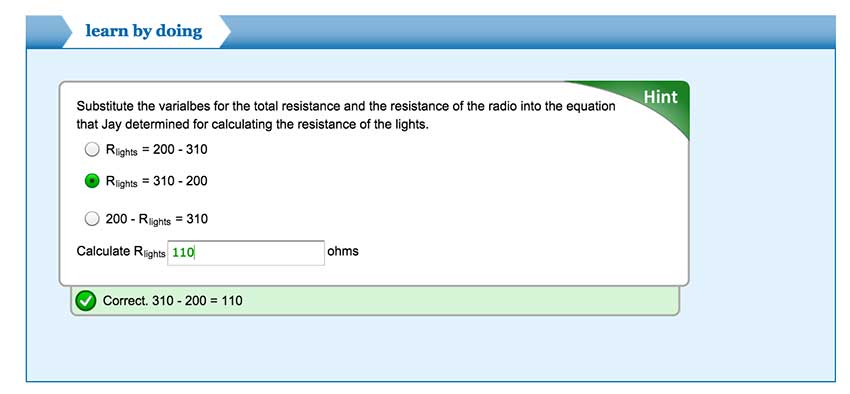 Screenshot of an assessment question