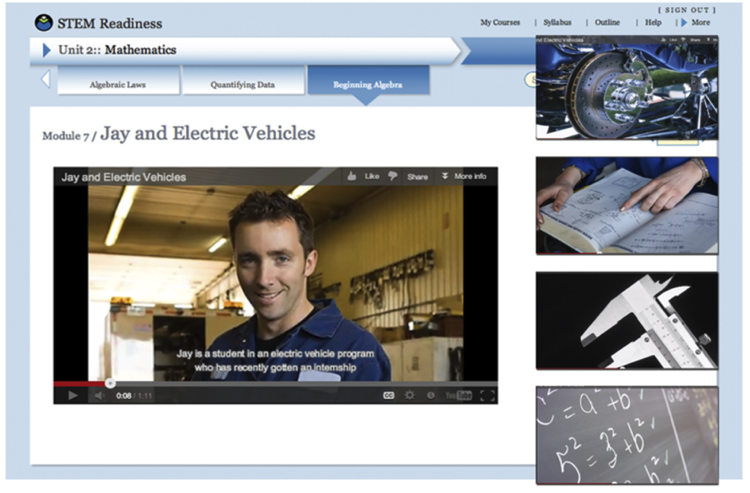 Screenshot of OPEN Bridge course video case from Module 7