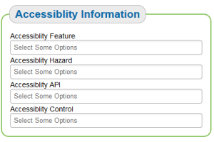 Screenshot of LRMI Accessibility search box